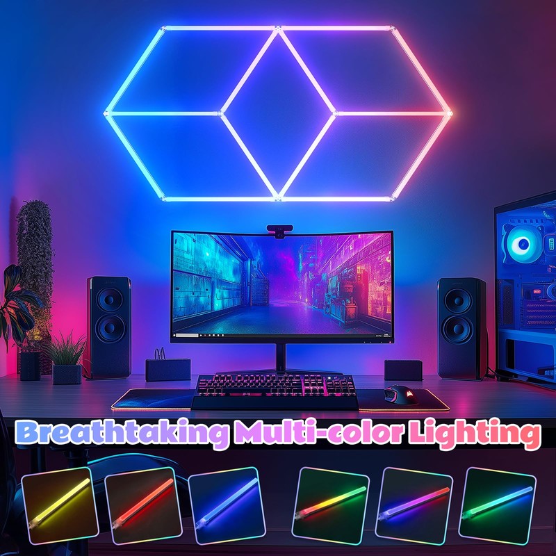 Alolight Hexagon LED Garage Lights RGB, 14 Pack, Music Sync,