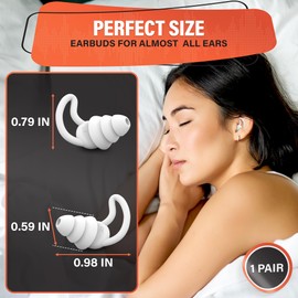 Reusable Ear Plugs for Sleeping - Noise Canceling Silicone Earplugs for Sleep, Reduce 40 dB, White Earplugs for Musicians Hearing Protection, Durable and Comfy Design, Good for Flying