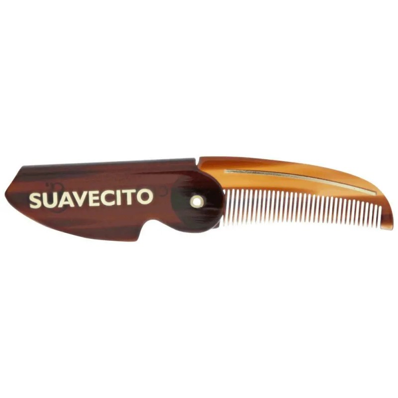 Suavecito Deluxe Folding Mustache Comb - Amber