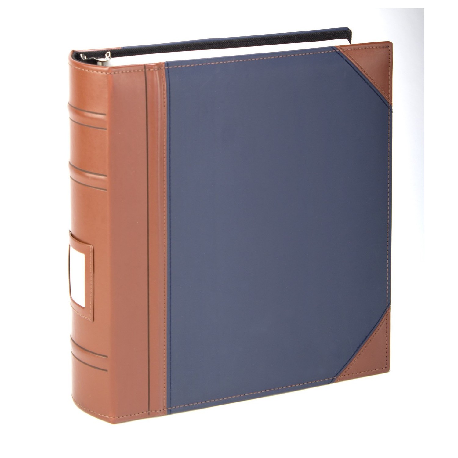 Executive Binder, English Leather 2 Tone with Stitching and Ribbed ...