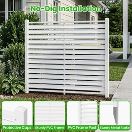 5 Ft x 4 Ft Air Conditioner Fence, White Vinyl Privacy Panels