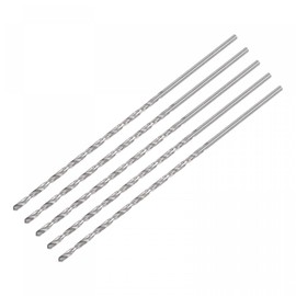 sourcing map 5 Pcs 2mm Mini Micro Twist Drill Bits, High-Speed Steel Straight Shank Extra Long Drill Bit 100mm for Aluminum Alloy