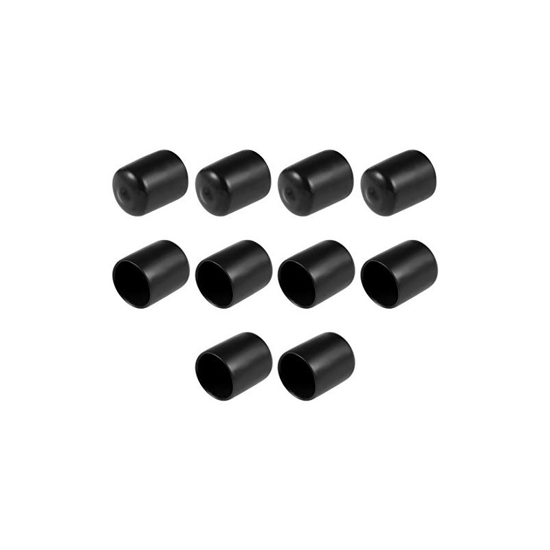 sourcing map 10pcs Rubber End Caps 20mm ID Vinyl Round