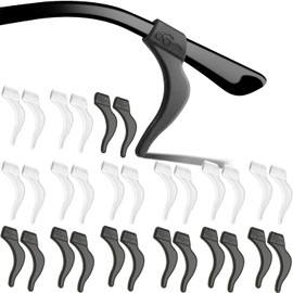 MOLDERP Eyeglass Ear Grips - 18 Pairs Glasses Anti-Slip, Comfortable Silicone Elastic Eyeglasses Temple Tips Sleeve Retainer, Prevent Eyewear Sunglasses Spectacles Glasses Slipping (Clear,Black-1)