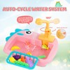 Kitchen Sink Toy Set with Fishing Game, Flowing Water Dishwasher,