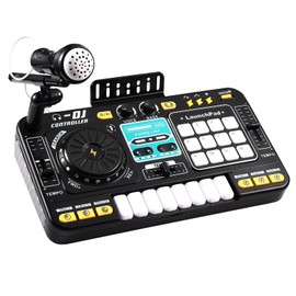 Lolossure Kids DJ Mixer,Baby Musical DJ Set for Kids with 3 Scratching Sound Effect,12 Demo Song,12 Sound and Melody,DJ Turntable Record,USB DJ Party Mixer Musical Toy with Light