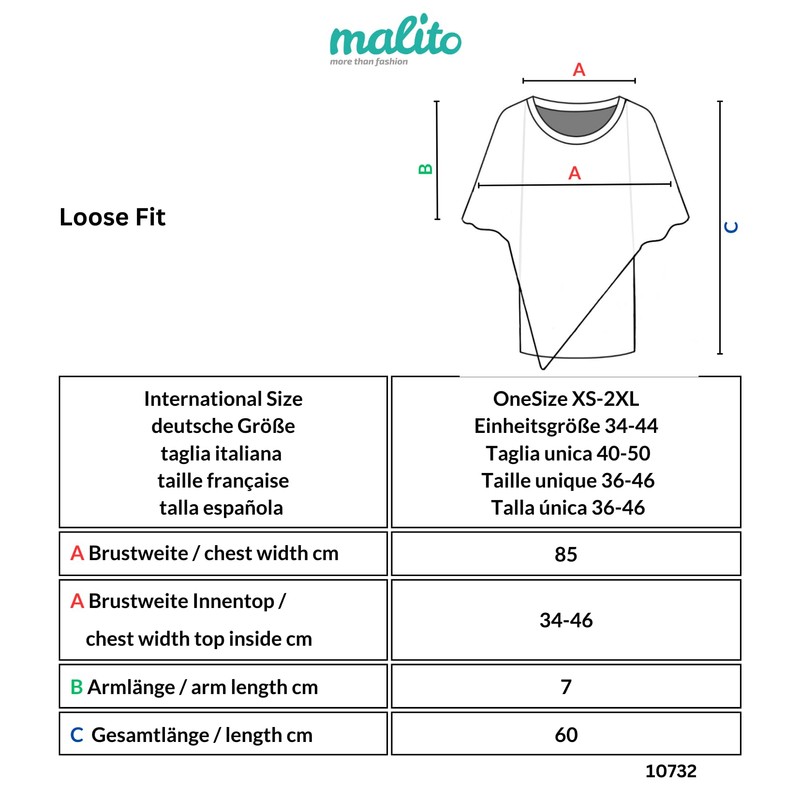 Malito Women's Chiffon Blouse - Concealing Bat Shirt - Asymmetric