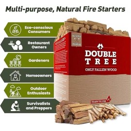 Double Tree Forest Products Fatwood & Incense Cedar Kindling Combo, Eco-Friendly, Long Burning Fire Logs