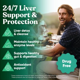 Vital Liver Cleanse Detox & Repair – 9-in-1 Liver Support Supplement – Milk Thistle, Artichoke Extract, Turmeric, Adaptogens – Optimal Liver Function and Digestive Health – 60 Vegetarian Soft Capsules