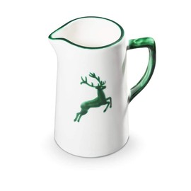 GMUNDNER KERAMIK Water Jug Capacity: 0.7 Litres Green Deer Crockery Handmade in Austria