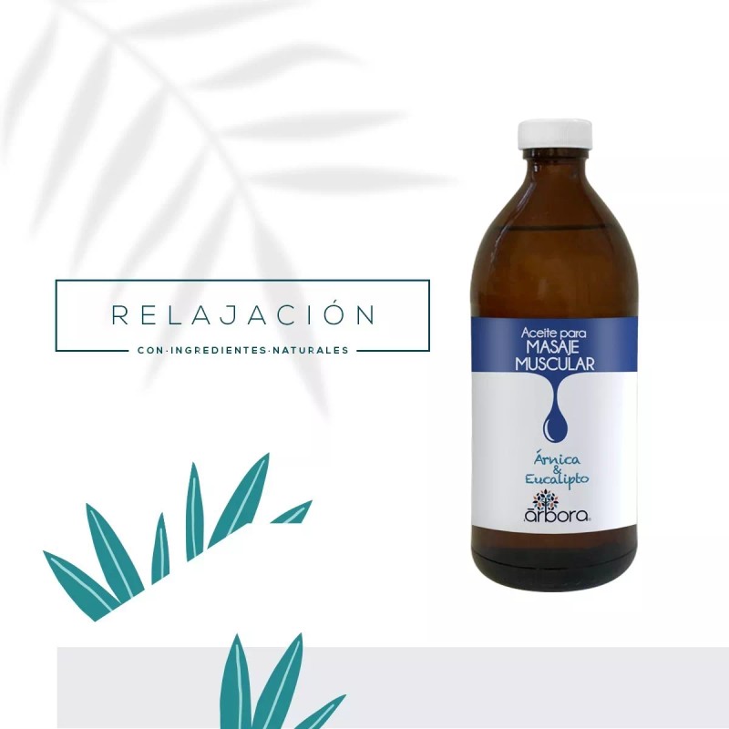 Arbora Aceite Masaje Muscular Con Árnica Y Aceites Esenciales 500ml