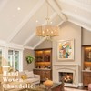 Bagood Gold 5-Light Rattan Light Fixture Rattan Pendant Lights Boho