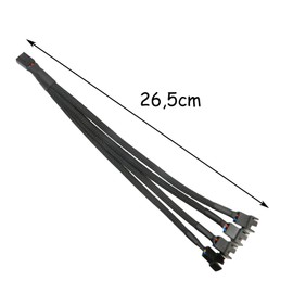 Leloco 24AWG 4-Pin PWM Splitter Fan Cable - Rgb Verteiler-Kabel für 4 Gehäuselüfter, Fans, PWM-Sharing, Multi-Lüfter-Anschluss, Lüfterkabel, Verlängerungskabel, Splitter, Y-Kabel,Argb splitter