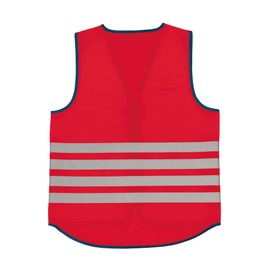 ABUS Lumino Day Vest - Red Safety Vest for Better Visibility Day and Night - for Adults - with Zip - Size XL