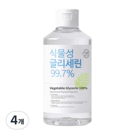 Vegetable glycerin 300g, 4 pieces, transparent, unscented / 식물성 글리세린 300g, 4개, 투명무향