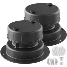 2 Packs-Aluminum RV Roof Vent Cover- Roof Plumbing Sewer Replacement for Plastic Caps, Outside Accessories for Trailers, Campers, and Motorhomes- Black