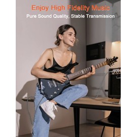 VANAUX 1/4 Inch Straight Instrument Cable 6.35mm Mono Jack TS Speaker Cable Compatible with Guitar,Keyboards,Bass,Electronic Drum,Pedal Effects,Amplifier,Audio Mixer,Speaker (3Feet/1m)