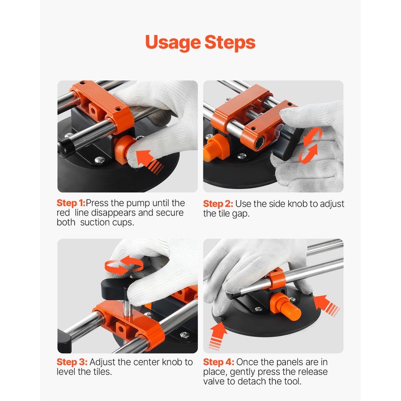 Happybuy 2-Pack Seamless Seam Setter with 6" Vacuum Suction Cups