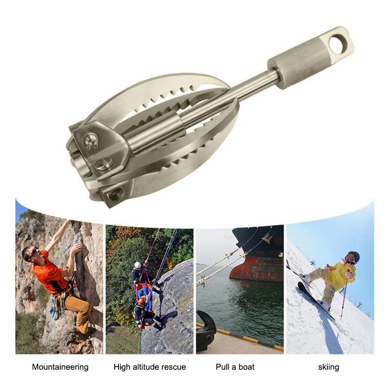 Grappling Hook Stainless Steel Claw Carabiner for Outdoor Survival Underwater