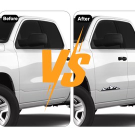 Zhizhong 7 Inch Snow Mountain Emblem, Trunk Tailgate Mountains Graphic Badge fits for Car Truck Racing SUV Pickup RV (Black White)