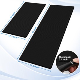 StepRite Kitchen Mats, 2PCS Kitchen Rugs, Cushioned Anti Fatigue Kitchen Mats for Floor, Non-Slip Standing Desk Mat, Waterproof Kitchen Rug Set for Kitchen, Floor, Office, 17.3"x30"+17.3"x47", Black