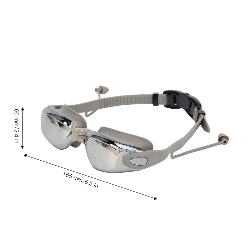 Waterproof Anti Fog Swimming Goggles Electroplating AntiUV Glasses with Earplug