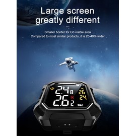 CHIGEE Tire Pressure Monitoring System, 2 Tire Motorcycle TPMS with Color LCD Display, Temperature Sensor, for Motorcycle Bike ebike & Bicycle