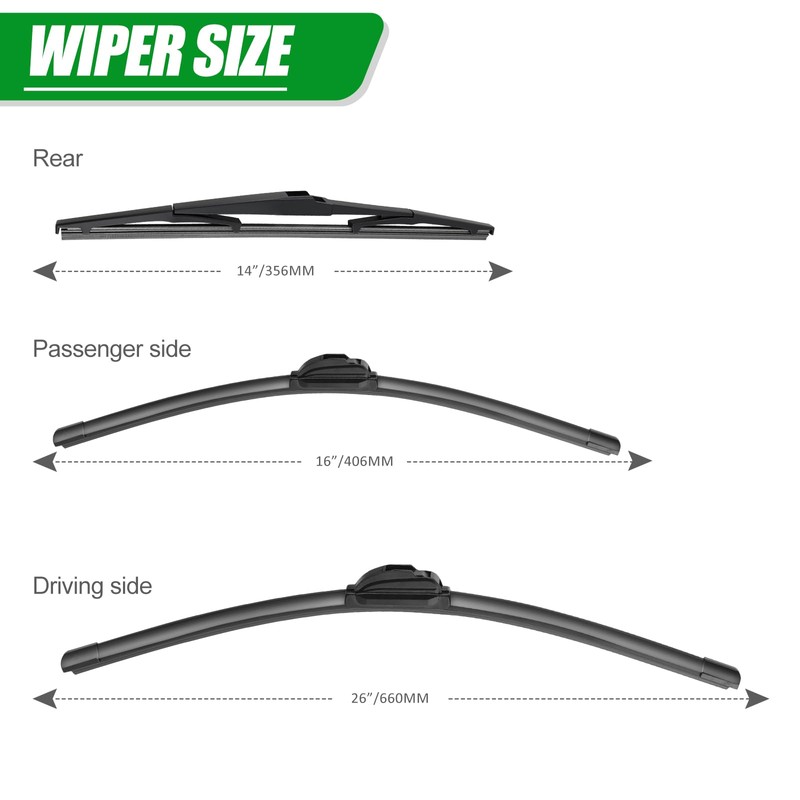 Windshield Wiper Blades compatible with 2016-2021 Hyundai Tucson/2007-2012 Mazda CX-7,