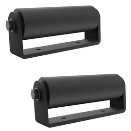 JUGREAT 2 Pack Slide Gate Guide Roller，6" Hard Nylon Sliding Rolling Gates Guider with C Post Welded Bracket，Gate Rollers, Heavy Duty Sealed Ball Bearing Side Roller Assembly