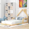 MERITLINE Twin Size Floor Bed with House-Shaped Headboard, Twin Montessori