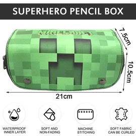 YCVBCY Anime Pencil Case, Double Zip Kids Large Capacity Pen Bag, a, Cartoon