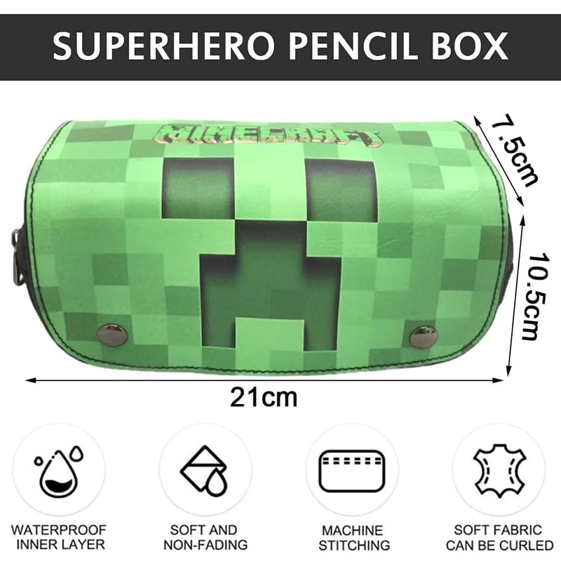 YCVBCY Anime Pencil Case, Double Zip Kids Large Capacity Pen