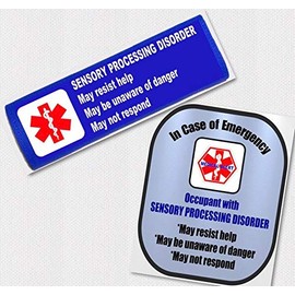 Sensory Processing Disorder Car Seat Harness Safety Set, Window Decal and Seat Belt Cover