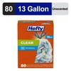 Clear Trash Bags, Clear, 13 Gallon, 80 Count