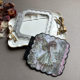 LZBRDY - Troqueles de corte de metal de fondo 3D para álbumes de recortes, marco de encaje troquelado para manualidades, tarjetas de fiesta de boda y decoración de álbumes (marco de fondo de borde de