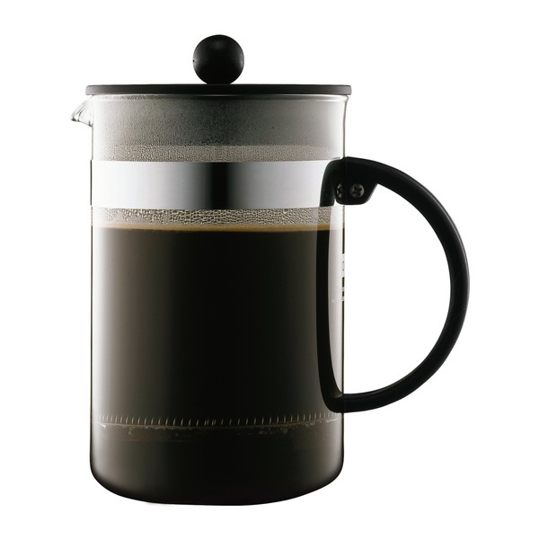 Bodum 1582-01 bistroNOUVEAU Kaffeebereiter (French Press System, Spülmaschinengeeignet), 1,5 liters schwarz