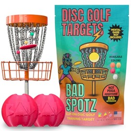 Disc Golf Putting Target for Training Improved Putt Accuracy | Makes a Great Disc Golf Accessory and Easily Clips onto Basket Chains | Red, 2PK