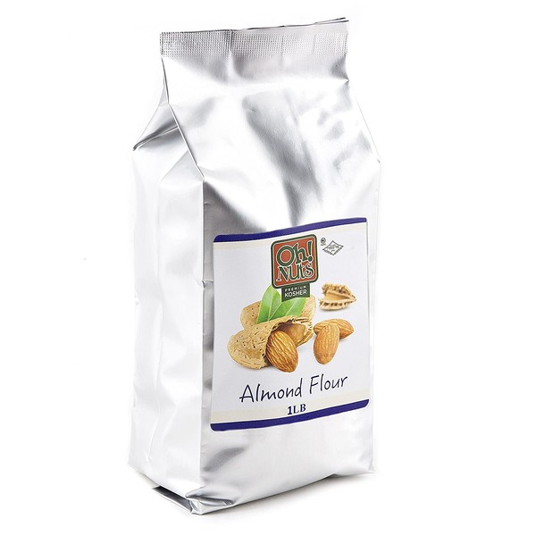 Almond Flour All Natural, Super Fine Ground Almond Meal - Oh! Nuts (1 LB Bag All Natural Almond Flour)