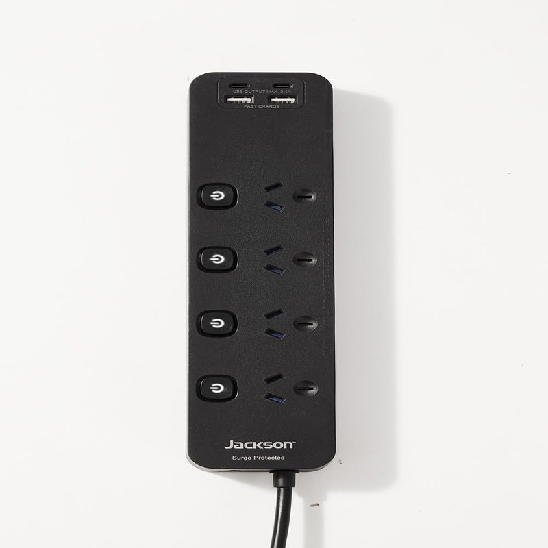 Jackson Fast Charge Switched 4 Outlet USB-C Powerboard