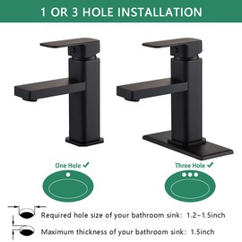 VOTON Black Bathroom Faucet Single Handle Bathroom Sink Faucet One Hole Rv Commercial Lavatory Faucet Vanity Faucets Basin Mixer Tap