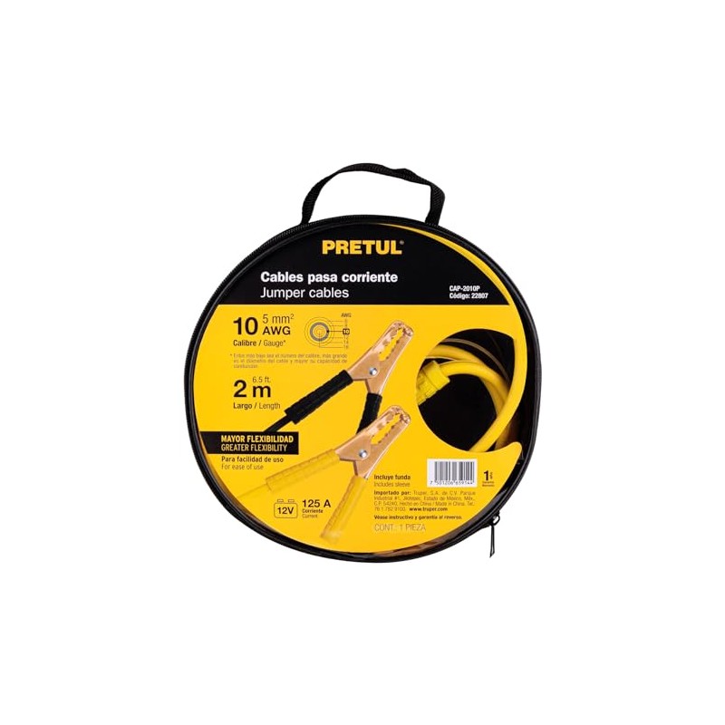 Pretul CAP-2010P, Cables pasa corriente, 2 m, calibre 10 AWG