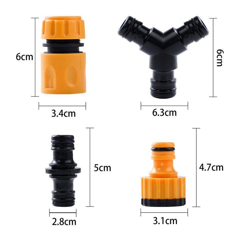 EXTSUD Garden Hose Connector Kit, Hose Coupling Set 2-in-1 Garden
