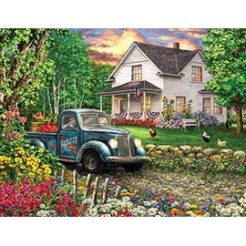Majestic Value Brand 1000 Piece Jigsaw Puzzle Features a Classic Country Home with an Old Model Pickup Truck