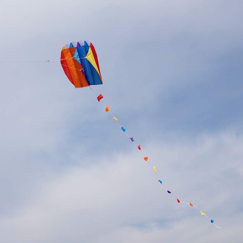 Besra Colorful Parafoil Kite with Long Tail Easy to Fly