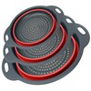 Cluren Collapsible Colander 3-Pack Set Space-Saving Foldable Kitchen Strainer with