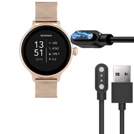 Compatible with Sekonda Connect Smart Watch Charger, Blueshaweu Magnetic USB Replacement Charging Compatible with Sekonda Connect Womens 40mm Smart Watch (Black)