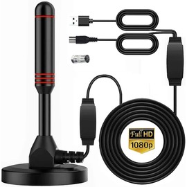 LMADFLYTV TV Antenna Indoor Digital Antenna,Portable TV Antenna for Local Channels,360°Reception,Support 4K 1080p Smart Television with Amplifier Signal Booster for Free Channels