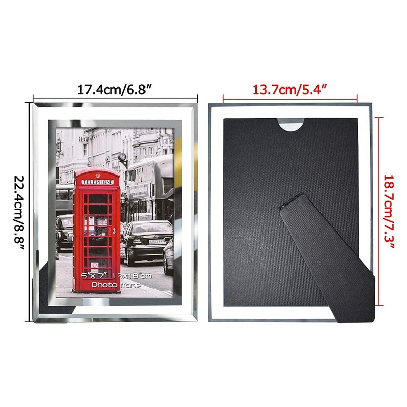 Schliersee 5x7 Glass Picture Frames Set of 12, Multi Mirror