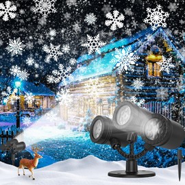 Snowflake Projector Light, Snowflake LED Christmas Light Projector - Waterproof Holiday Decorations for Outside Yard and House-【LL-050-1】