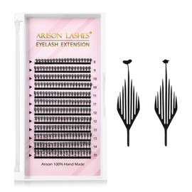 Arison Lashes Premade Fan Anime Lashes Fans False Eyelash Russian Extension Volume Fluff Natural Cat Eye Lashes(Star Spire-D-8-15Mix)